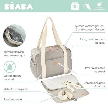 Beaba Torba dla mamy Paris Pearl grey