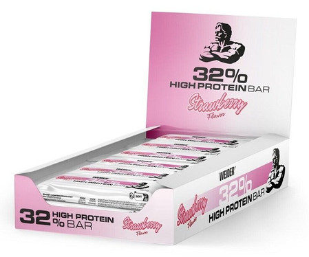 Wieder 32% High Protein Bar Baton proteinowy 12 szt. x 60g smak truskawka