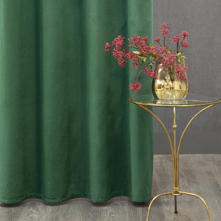 ZASŁONA GOTOWA D91 ROSA NA TAŚMIE 140 X 270 CM CIEMNOZIELONY