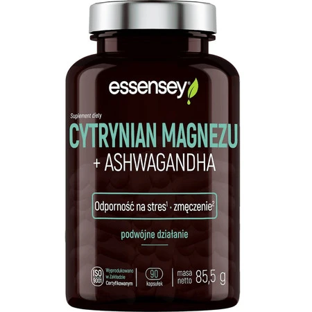 Essensey Cytrynian magnezu  Ashwagandha 90 kaps.