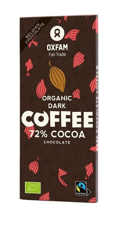 OXFAM CZEKOLADA GORZKA Z ZIARNAMI KAWY FAIR TRADE BIO 100 g