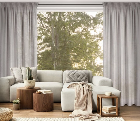 ZASŁONA GOTOWA ERIS NA TAŚMIE 140 X 270 CM CIEMNOBEŻOWY