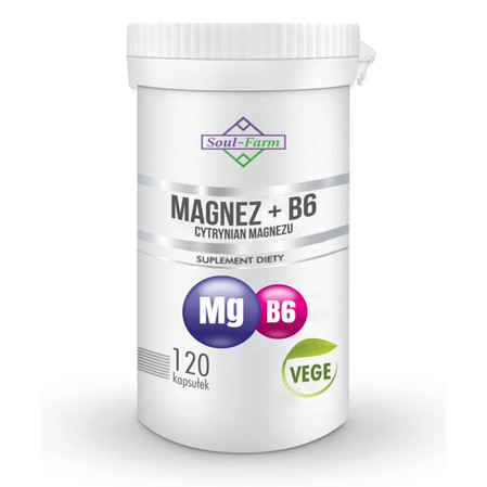 Soul Farm Premium Magnez B6 cytrynian magnezu 120 kaps.