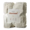 Koc dekoracyjny świąteczny rozm.: 150 x 200 cm, kolor: kremowy