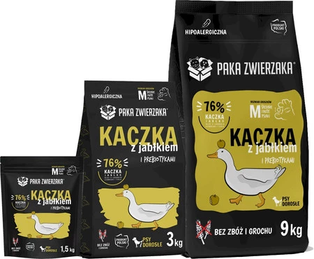 PAKA ZWIERZAKA Kaczka z Jabłkiem M bez zbóż 3kg
