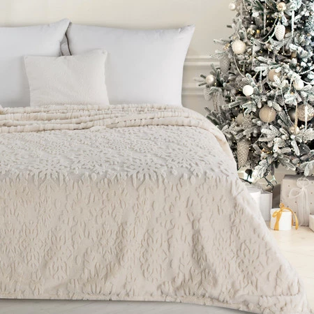 KOC ŚWIĄTECZNY BLINK 150 X 200 CM KREMOWY