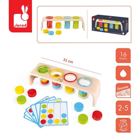 Janod Drewniana układanka Sortowanie kolorów Essentiel
