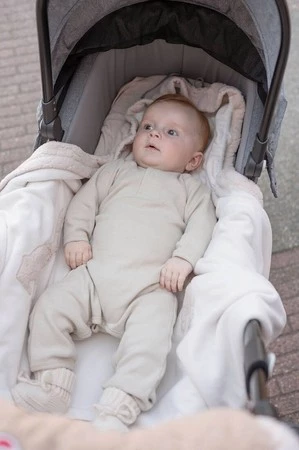 Lodger Polarowy wielofunkcyjny otulacz kocyk do fotelika samochodowego jasnobeżowy Fleece Birch