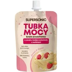 SUPERSONIC Tubka Mocy krem orzechowy o smaku białej czekolady z malinami 50g