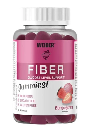 Weider Fiber na wsparcie trawienia 36 żelek smak truskawka