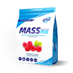 6PAK MASS PAK Odżywka Białkowa 3000g smak Malina