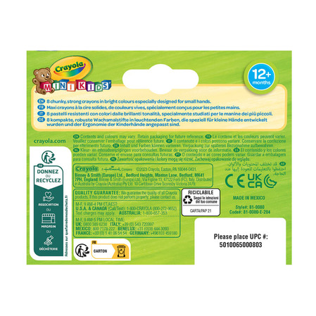 Kredki świecowe 8 kolorów JUMBO Mini Kids 0080 Crayola