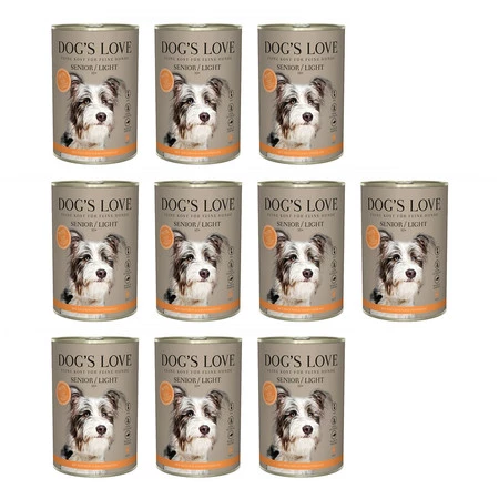 Zestaw 10x DOG'S LOVE Senior Pute Light - indyk karma dla starszych psów (400g)