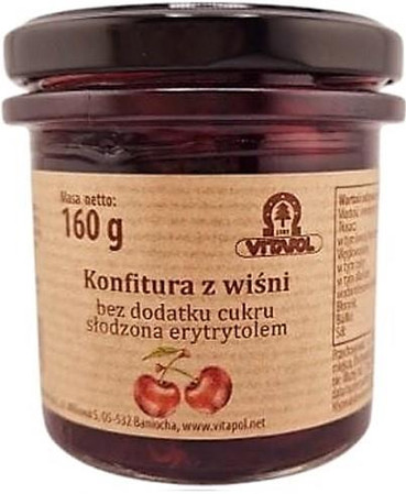 Konfitura z wiśni słodzona erytrytolem B/C 160g