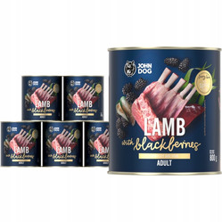 John Dog Berry Line Jagnięcina z jeżynami -Karma mokra dla psa -6 x 800 g