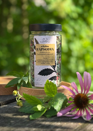 Kornino Witalna Rapsodia 45g - ekologiczna mieszanka ziołowa o cytrynowym smaku - dla relaksu
