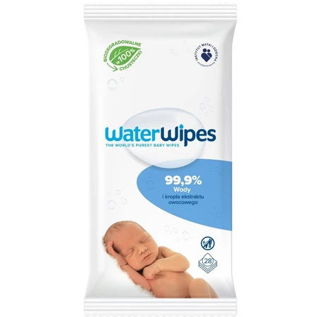 WaterWipes BIO, Chusteczki nawilżane wodne 28 szt.