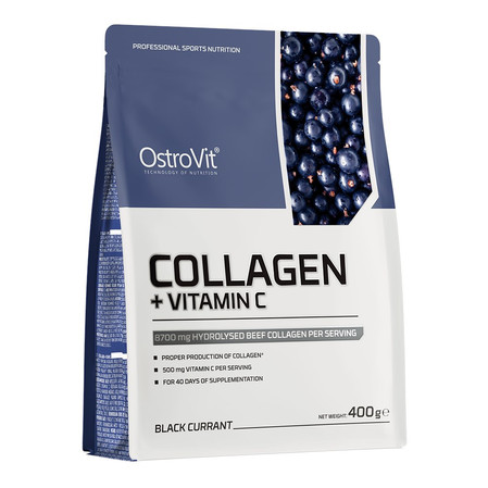  OSTROVIT Kolagen + Witamina C - smak czarna porzeczka (400 g)
