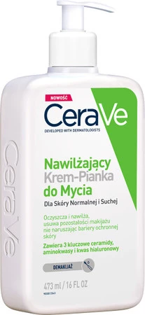 Nawilżający krem-pianka do mycia dla skóry normalnej i suchej 473ml