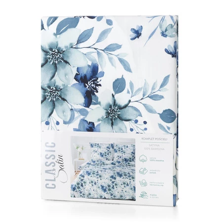 Komplet Pościeli Satynowej Spring 54 220 x 200 cm, Niebieski