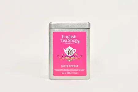 English Tea Shop Super Berries herbatka z hibiskusem, rooibosem, liśćmi słodkiej jeżyny herbata sypana 100g