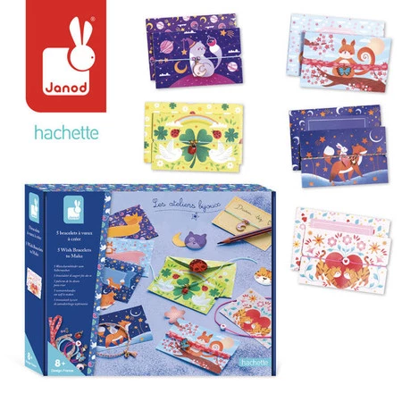 Janod Zestaw kreatywny do tworzenia biżuterii Bransoletki życzeń 8+