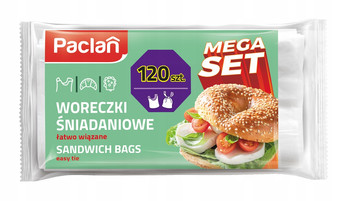 Paclan Mega Woreczki śniadaniowe zawiązywane 120 sztuk