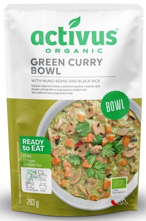Activus Danie zielone curry z fasolą mung i czarnym ryżem bezglutenowe BIO 283 g