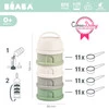 BEABA Pojemniki na mleko w proszku 4 komory cotton white/sage green