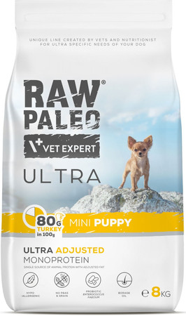 Vet Expert RAW PALEO Mini Puppy Ultra Turkey 8kg