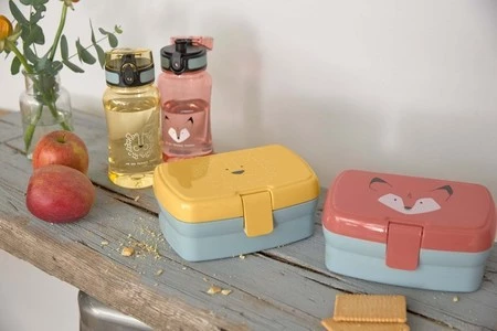 Lassig Zestaw śniadaniowy na lunch Lunchbox + Tritanowa butelka - bidon 460 ml About Friends Lis