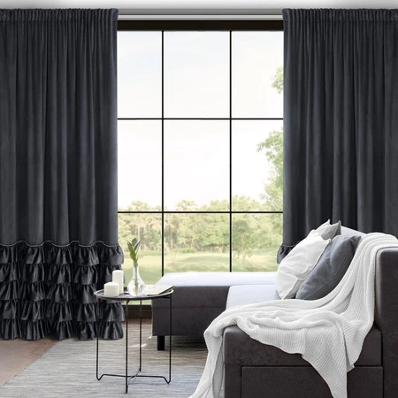 ZASŁONA GOTOWA CARLI NA TAŚMIE 140 X 270 CM CZARNY