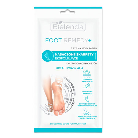 Bielenda Foot Remedy+ Nasączone Skarpety eksfoliujące do zrogowaciałych stóp - na 1 zabieg  1op.-2szt