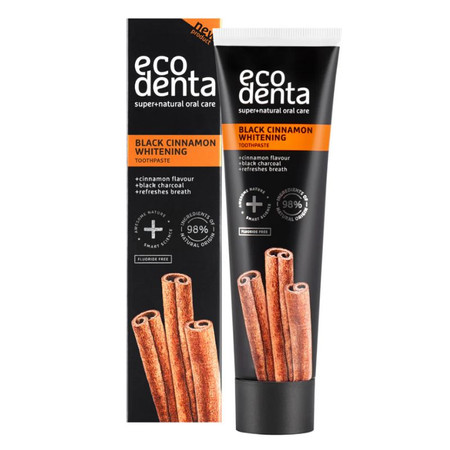 ECODENTA PASTA BLACK cinnamon 100ml węgiel drzewny