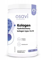 Osavi Kolagen Hydrolizowany Typu I & III,  smak Malina 600g