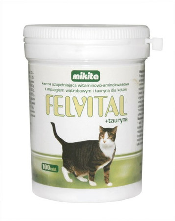 MIKITA FELVITAL + TAURYNA 50g Witaminy dla kota 100tabl.