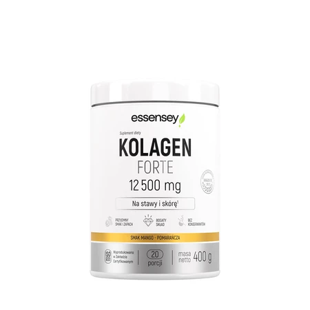 Essensey Kolagen FORTE 12 500mg Premium 400g smak mango pomarańcza