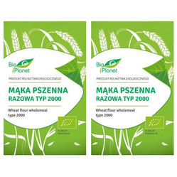 Zestaw 2x BIO PLANET Mąka pszenna razowa typ 2000 BIO 1kg