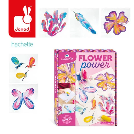 Janod Zestaw kreatywny Malowanie łańcuszkiem Pouring painting Kwiaty I love creativity 8+