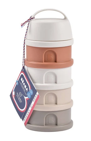 BEABA Pojemniki na mleko w proszku 4 komory cotton white/terracotta