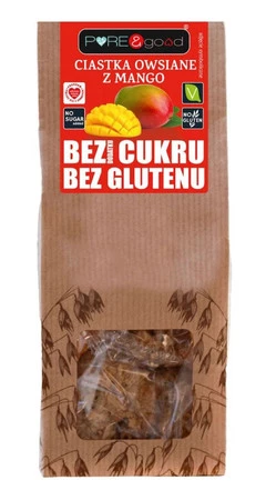 CIASTKA OWSIANE Z MANGO BEZ DODATKU CUKRU BEZGLUTENOWE 150 g - PURE&GOOD