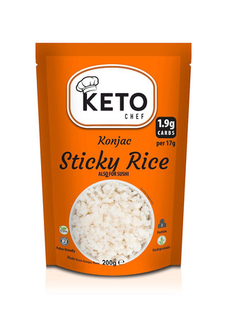 Keto Chef Makaron Konjac W Kształcie Ryżu Sticky Rice Do Sushi Bezglutenowy 270g