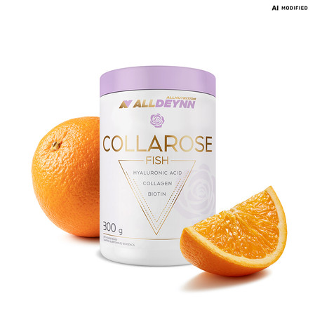 ALLNUTRITION Alldeynn Collarose Fish Kolagen Peptydy + Witamina C + Biotyna 300g smak pomarańcza