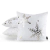 świąteczna poszewka welwetowa z ozdobnym nadrukiem foliowym szerokość: 45 cm, długość: 45 cm, kolor: biały
