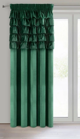 ZASŁONA GOTOWA AURA NA TAŚMIE 140 X 270 CM CIEMNOZIELONY