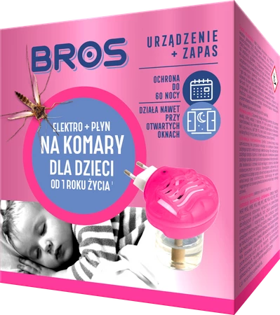 BROS - elektro + płyn na komary dla dzieci od 1 roku życia *** 60 nocy ***