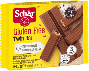 Schar -Twin bar, wafelki w czekoladzie bezglutenowe -  3x21.5 g