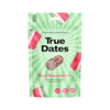 Zestaw mix: 1x True Dates Watermelon daktyle o smaku arbuza 100g, 1x True Dates Caramel Popcorn daktyle o smaku karmelowego popcornu 100g i 1x True Dates Pistachio Cream daktyle o smaku kremu pistacjowego 100g 