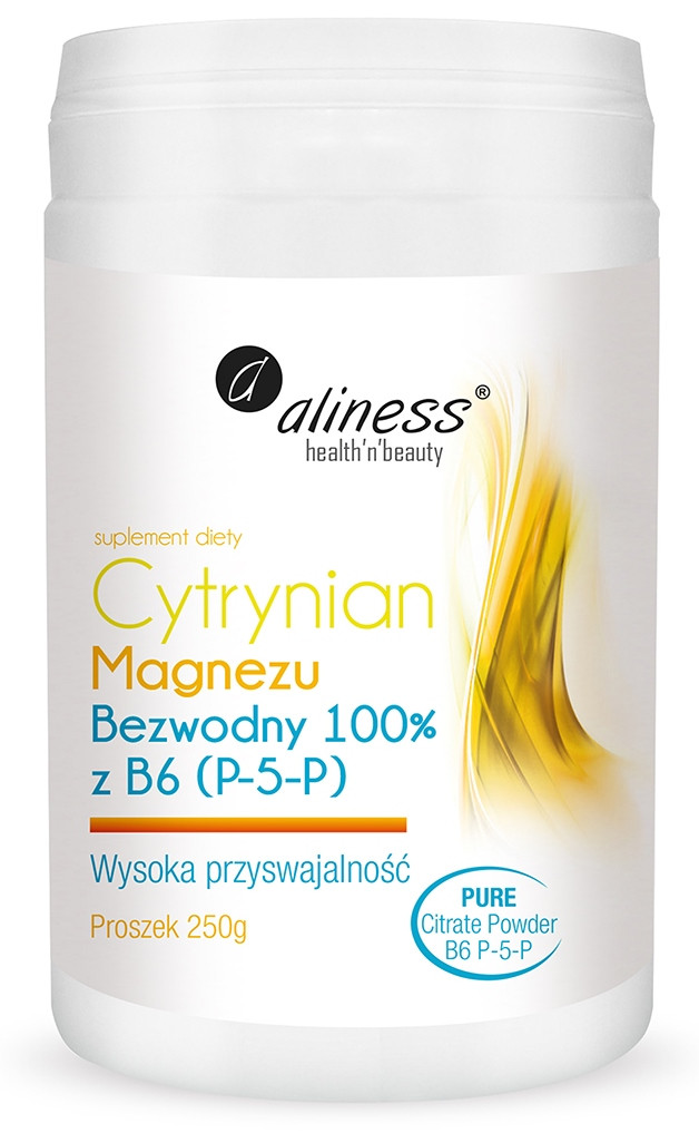 Aliness Cytrynian Magnezu BEZWODNY 100% z B6 (P-5-P) x 250 g proszek - Nabea.pl