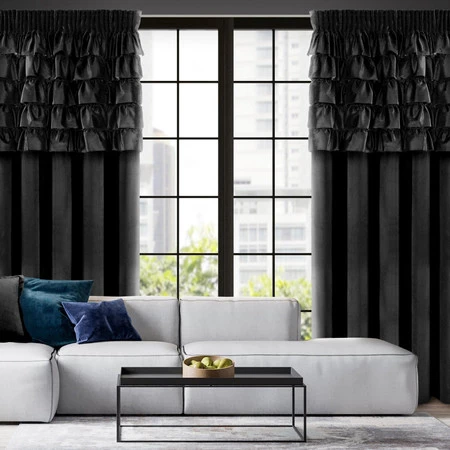 ZASŁONA GOTOWA AURA NA TAŚMIE 140 X 270 CM CZARNY